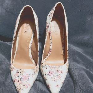 White floral Heels